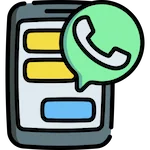  imagen de un celular con el logo de whatsapp